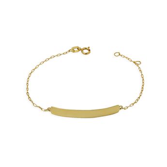 Pulseira-Infantil-Chapinha-de-Ouro-18k-com-Oracao-Anjo-da-Guarda