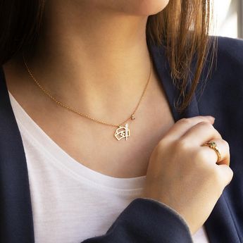 Colar-Profissao-Enfermagem-de-Ouro-18k-com-Diamante