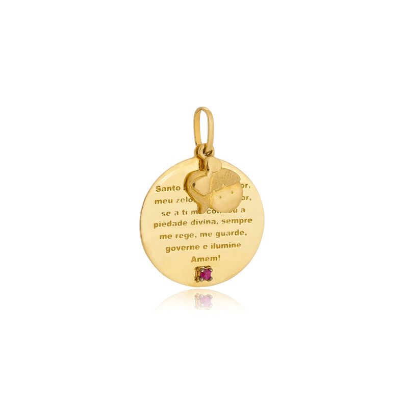 pingente_ouro_amarelo_medalha_menina_oracao_anjo-da-guarda_rubi
