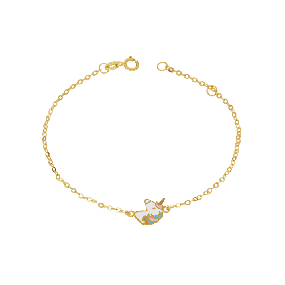 pulseira_infantil_unicornio_ouro_amarelo_18k_esmaltado