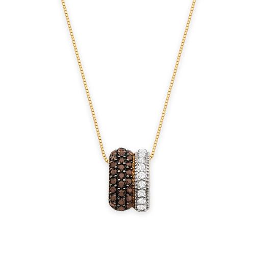 Colar Night and Day de Ouro 18k com Diamantes Brancos e Chocolates