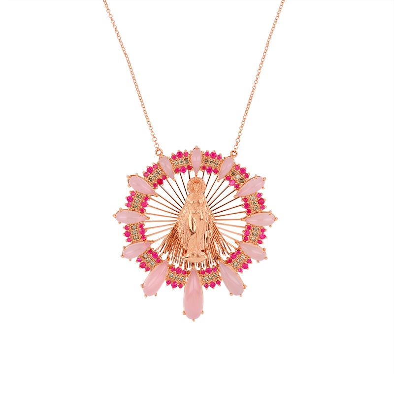 9652710V-colar-gloria-nossa-senhora-milagrosa-de-ouro-amarelo-18k-com-calcedonias-rubis-diamantes