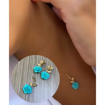 pingente-flor-rosa-ouro-amarelo-pedra-reconstituida-verde