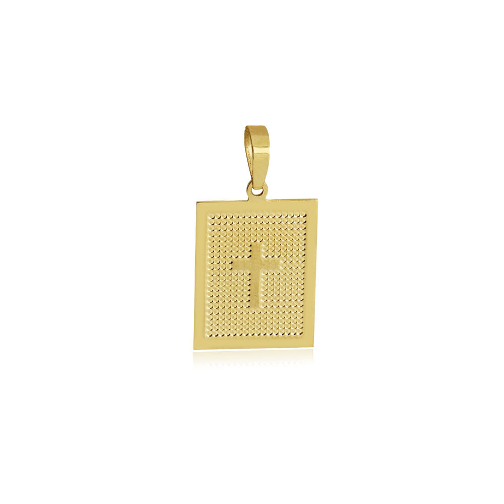 pingente-placa-ouro-amarelo-18k-texturizado-cruz