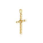 Pingente Cruz de Ouro Amarelo 18k com Moissanite 3,5 pts-1740365610331