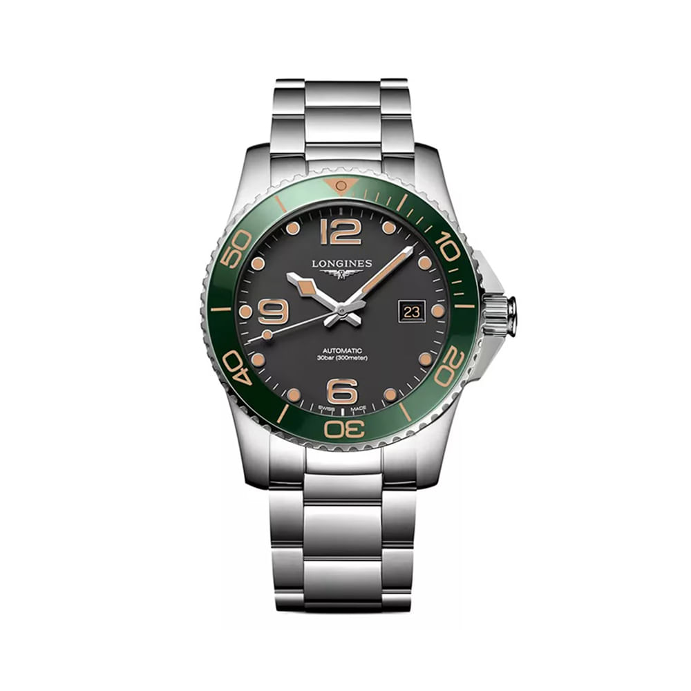 Relógio Hydroconquest Verde em Aço inoxidável e Luneta em Cerâmica 41mm-1747058897799