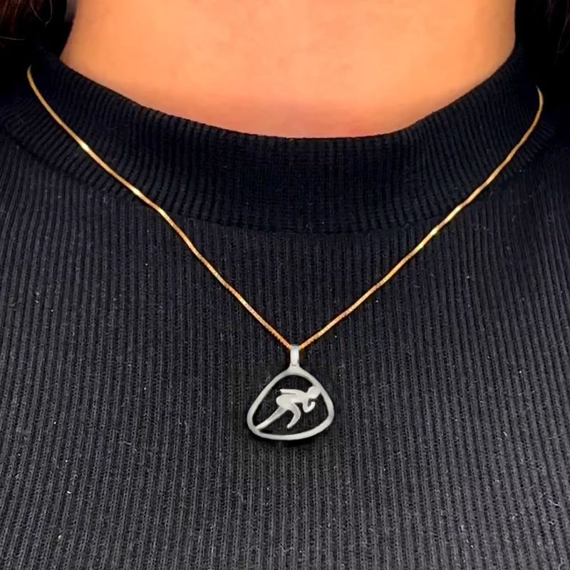 Pingente Esportes de Ouro Branco 18k Corrida-1763386465823