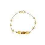 Pulseira Infantil Bolinha com Plaquinha de Ouro Amarelo 18k-1765989861731